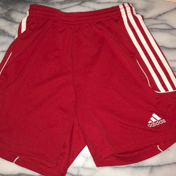 adidas red running shorts